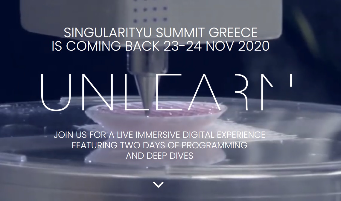 SingularityU Greece Summit 2020 στις 23 & 24 Νοεμβρίου