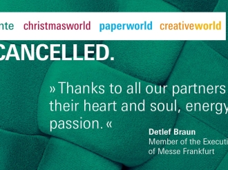 Ακύρωση εκθέσεων Φρανκφούρτης - Ambiente, Creativeworld, Christmasworld, Paperworld 2022