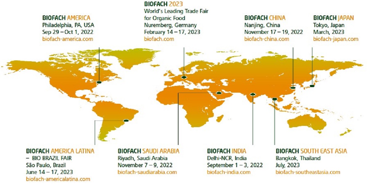 BIOFACH WORLD, Γνωρίστε το παγκοσμίως κορυφαίο δίκτυο εκθέσεων βιολογικών προϊόντων